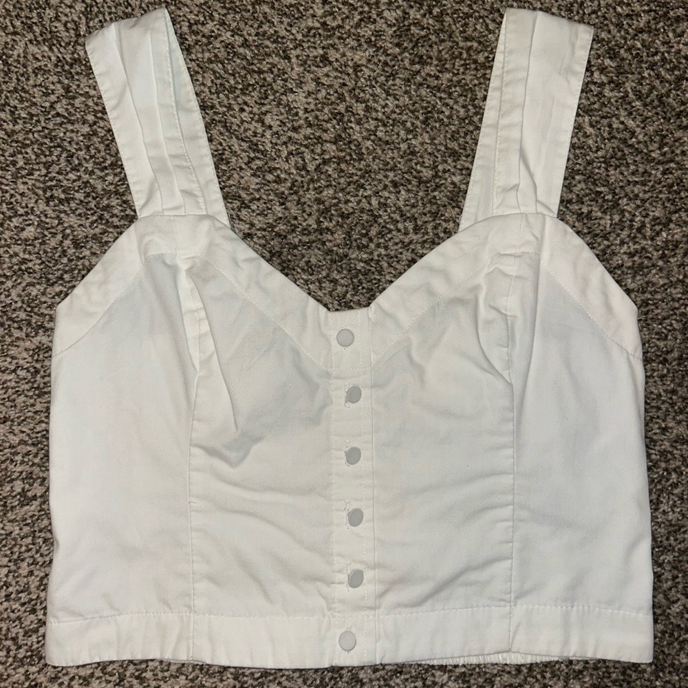 Abercrombie & Fitch White Button Top